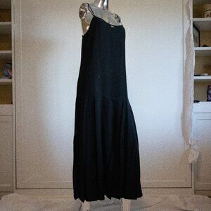 Black Silk Spaghetti Strap Dress